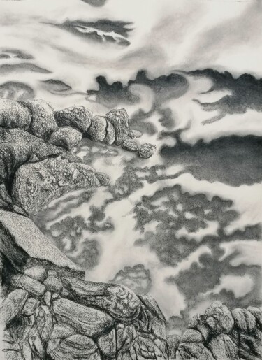 Рисунок под названием "Ecume" - Yves Marie Teiller, Подлинное произведение искусства, Древесный уголь