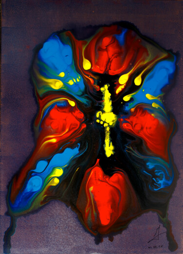 Painting titled "Masque" by Yvesmart, Original Artwork, Gouache