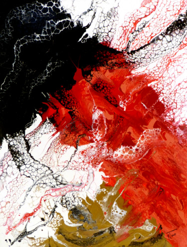 Pintura titulada "VENDU - LAVE en FUS…" por Yves Thomas, Obra de arte original, Acrílico Montado en Bastidor de camilla de m…