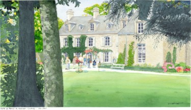 Painting titled "VISITE AU MANOIR DE…" by Yves Varlet, Original Artwork, Watercolor