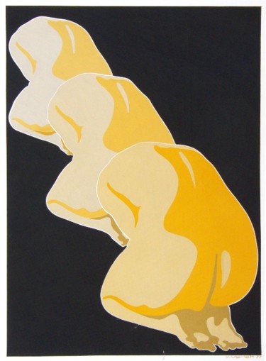 Peinture intitulée "TROIS DOS" par Yves Varlet, Œuvre d'art originale, Gouache