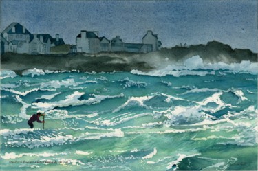 Painting titled "STAND UP A PORS CARN" by Yves Varlet, Original Artwork, Watercolor