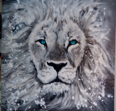 Painting titled "YC- lion02" by Yvette Coly, Original Artwork, Acrylic