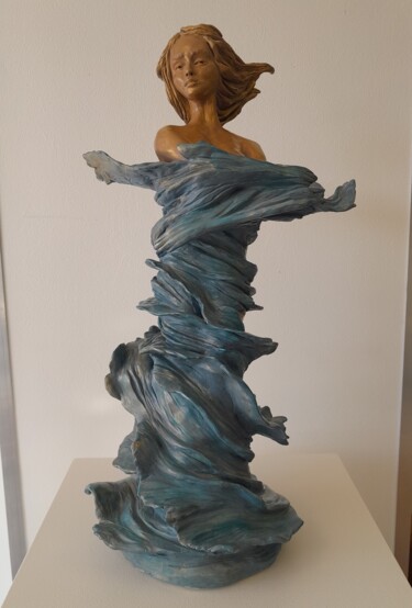 Sculptuur getiteld "Océanne" door Yvette Coly, Origineel Kunstwerk, Terra cotta
