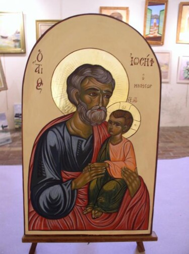 Peinture intitulée "St Joseph" par Yvette Paris, Œuvre d'art originale