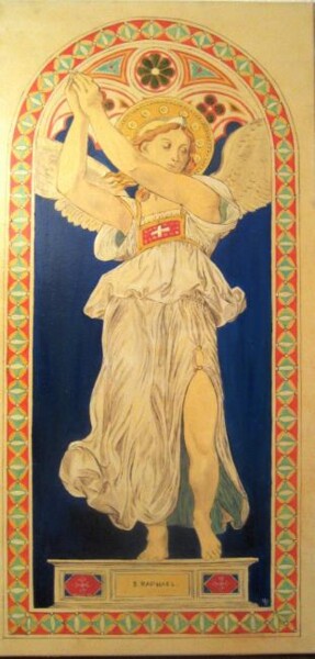 Peinture intitulée "St Raphael" par Yvette Paris, Œuvre d'art originale