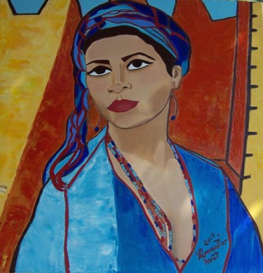 Peinture intitulée "Belle Africaine" par Yuna, Œuvre d'art originale