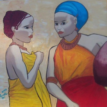 Peinture intitulée "Jeunes femmes gala" par Yuna, Œuvre d'art originale