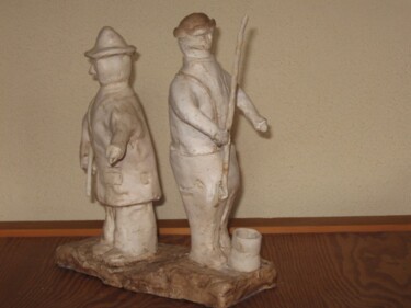 Sculpture intitulée "pêcheur & chasseur" par Yvon Collas, Œuvre d'art originale