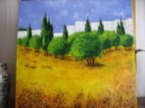 Painting titled "toscane" by Yvon Vetel, Original Artwork