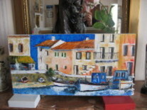 Painting titled "le port de centouri" by Yvon Vetel, Original Artwork