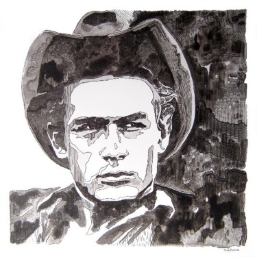 Peinture intitulée "James Dean" par Yvon Kergal, Œuvre d'art originale