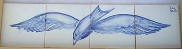 「Seagull in flight」というタイトルの絵画 Yvonne Palmerによって, オリジナルのアートワーク