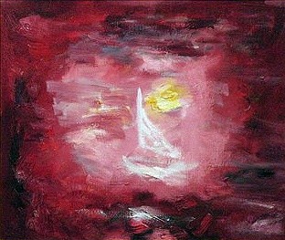 Painting titled ""THE VOYAGE OF LIFE"" by Yvonne Omdal, Original Artwork, Oil