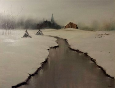 Peinture intitulée "rencard avec l'hiver" par Ywen Dahmouche, Œuvre d'art originale