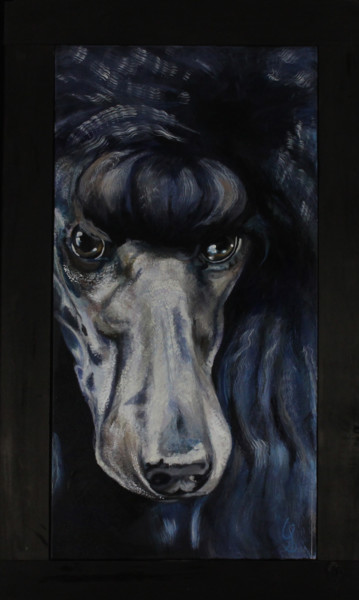 Painting titled "Dog Show Poodle" by Isabelle Mériot, Original Artwork, Acrylic
