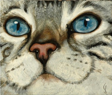 Painting titled "Snow bengal" by Isabelle Mériot, Original Artwork, Acrylic