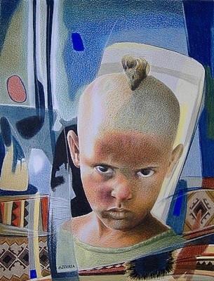 Dessin intitulée "Enfant Berbère" par Zekara, Œuvre d'art originale, Autre