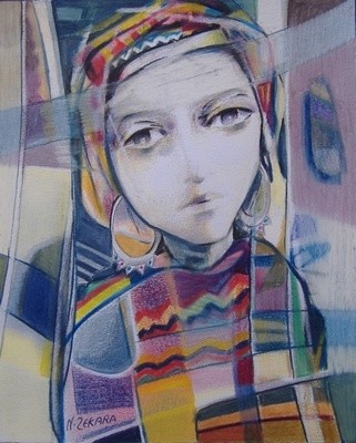 Dessin intitulée "Jeune Kabyle" par Zekara, Œuvre d'art originale, Autre
