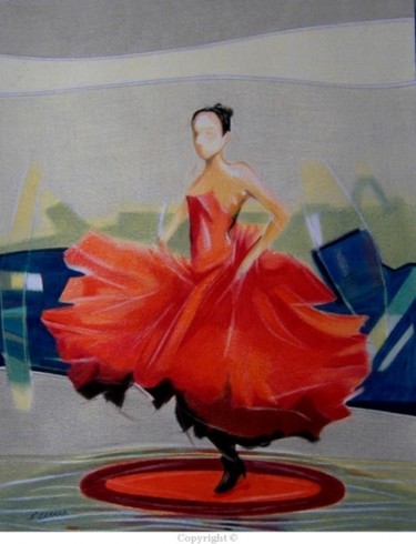 Dessin intitulée "danse espagnole" par Zekara, Œuvre d'art originale