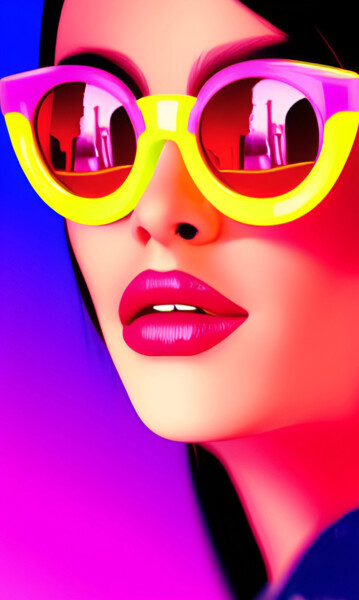Digital Arts titled "Femme à lunettes de…" by Zaaland, Original Artwork, AI generated image