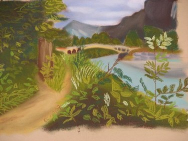 Drawing titled "Pont du crétet" by Zabeth, Original Artwork