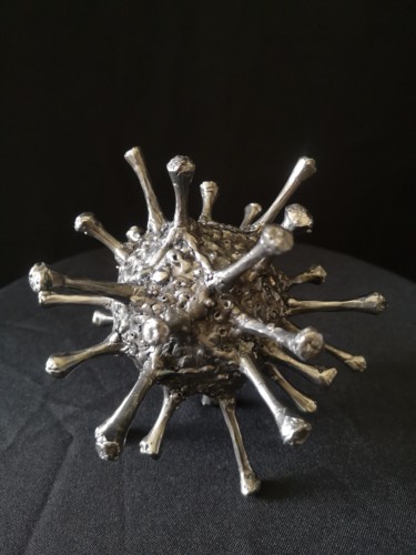 Skulptur mit dem Titel "Virus" von Evgen Zaborovsky, Original-Kunstwerk, Metalle