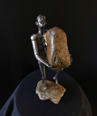 Sculpture titled "Dance of Sisyphus" by Evgen Zaborovsky, Original Artwork, Metals