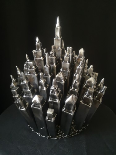 Sculpture titled ""Migingo"" by Evgen Zaborovsky, Original Artwork, Metals