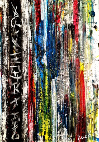 Картина под названием "The bushido way" - Zack Abdmouleh, Подлинное произведение искусства, Акрил Установлен на Деревянная п…
