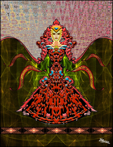 Digitale Kunst mit dem Titel "Linda Cluster - Lad…" von Zack Herr Mann, Original-Kunstwerk, Digitale Malerei
