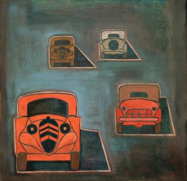 Painting titled "Auto 1a" by Janusz Zadurowicz, Original Artwork