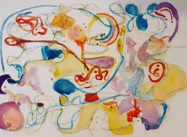 Peinture intitulée "Le bourdon du chaos" par Zael, Œuvre d'art originale, Aquarelle