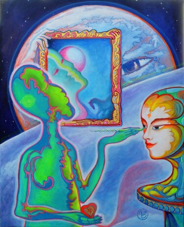 Painting titled "La création de Yahw…" by Zael Arbaca, Original Artwork, Acrylic