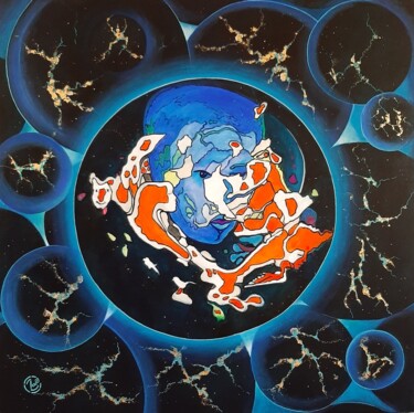 Painting titled "Le Mur Cosmic" by Zael Arbaca, Original Artwork, Acrylic