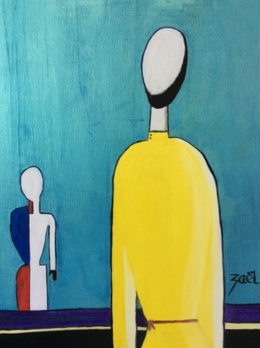 Ζωγραφική με τίτλο "BLEU BLANC ROUGE" από Zaël, Αυθεντικά έργα τέχνης, Λάδι