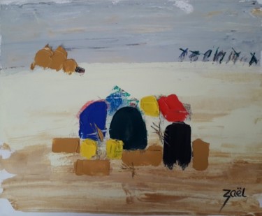 Painting titled "LES GLANEUSES" by Zaël, Original Artwork, Oil