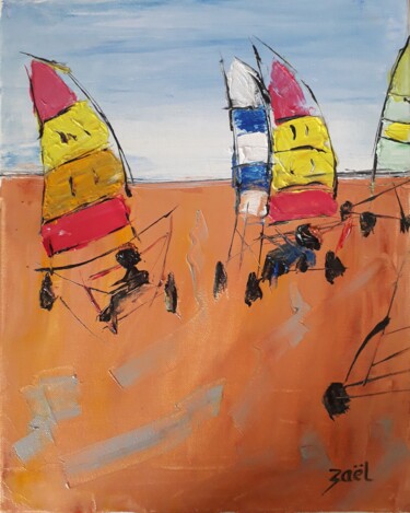 Painting titled "BERCK PLAGE, LESCHA…" by Zaël, Original Artwork, Oil