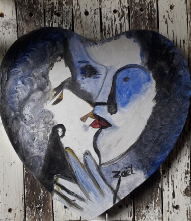 Peinture intitulée "" L'amour toujours"" par Zaël, Œuvre d'art originale, Huile Monté sur Châssis en bois