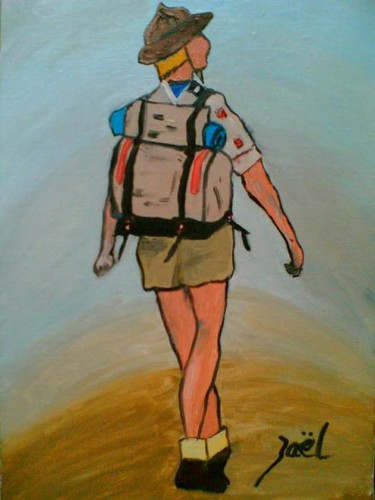 Peinture intitulée "SCOUT "prends ta ro…" par Zaël, Œuvre d'art originale