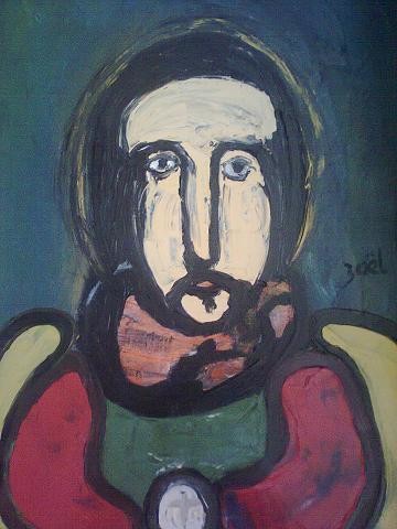 Peinture intitulée "CHRIST, PAIN DE VIE" par Zaël, Œuvre d'art originale, Huile