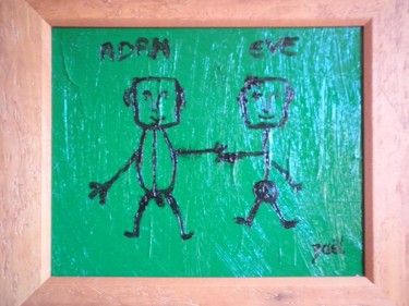 Peinture intitulée "ADAM ET EVE" par Zaël, Œuvre d'art originale