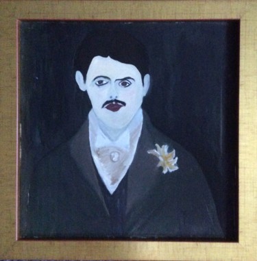 Painting titled "Marcel Proust" by Zaël, Original Artwork, Oil