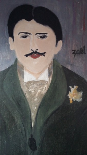 Painting titled "MARCEL PROUST étude…" by Zaël, Original Artwork, Oil