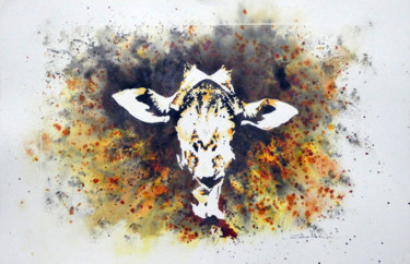 Peinture intitulée "Girafe" par Elsa Ducourret (Zaelle), Œuvre d'art originale, Aquarelle