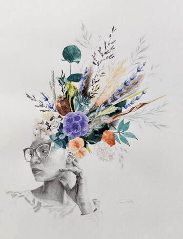 "Les lunettes" başlıklı Tablo Elsa Ducourret (Zaelle) tarafından, Orijinal sanat, Suluboya