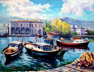 Malerei mit dem Titel "Urla Turkey" von Zafer Yargici, Original-Kunstwerk, Öl