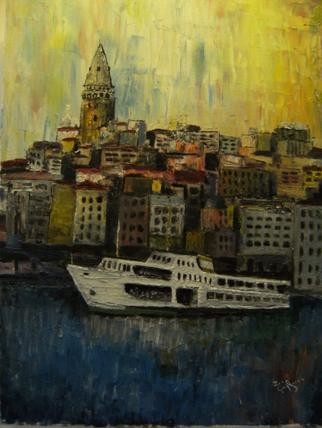 "galata-istanbul" başlıklı Tablo Zafer Caglarca tarafından, Orijinal sanat, Petrol