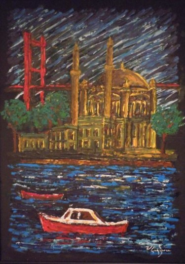 "istanbul(ortakoy)" başlıklı Tablo Zafer Caglarca tarafından, Orijinal sanat, Petrol