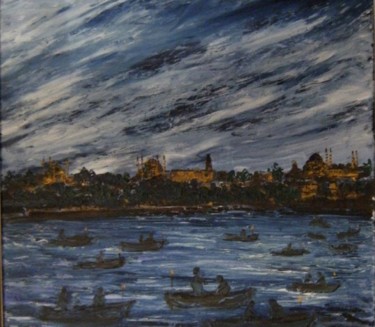 Картина под названием "istanbul" - Zafer Caglarca, Подлинное произведение искусства, Масло
